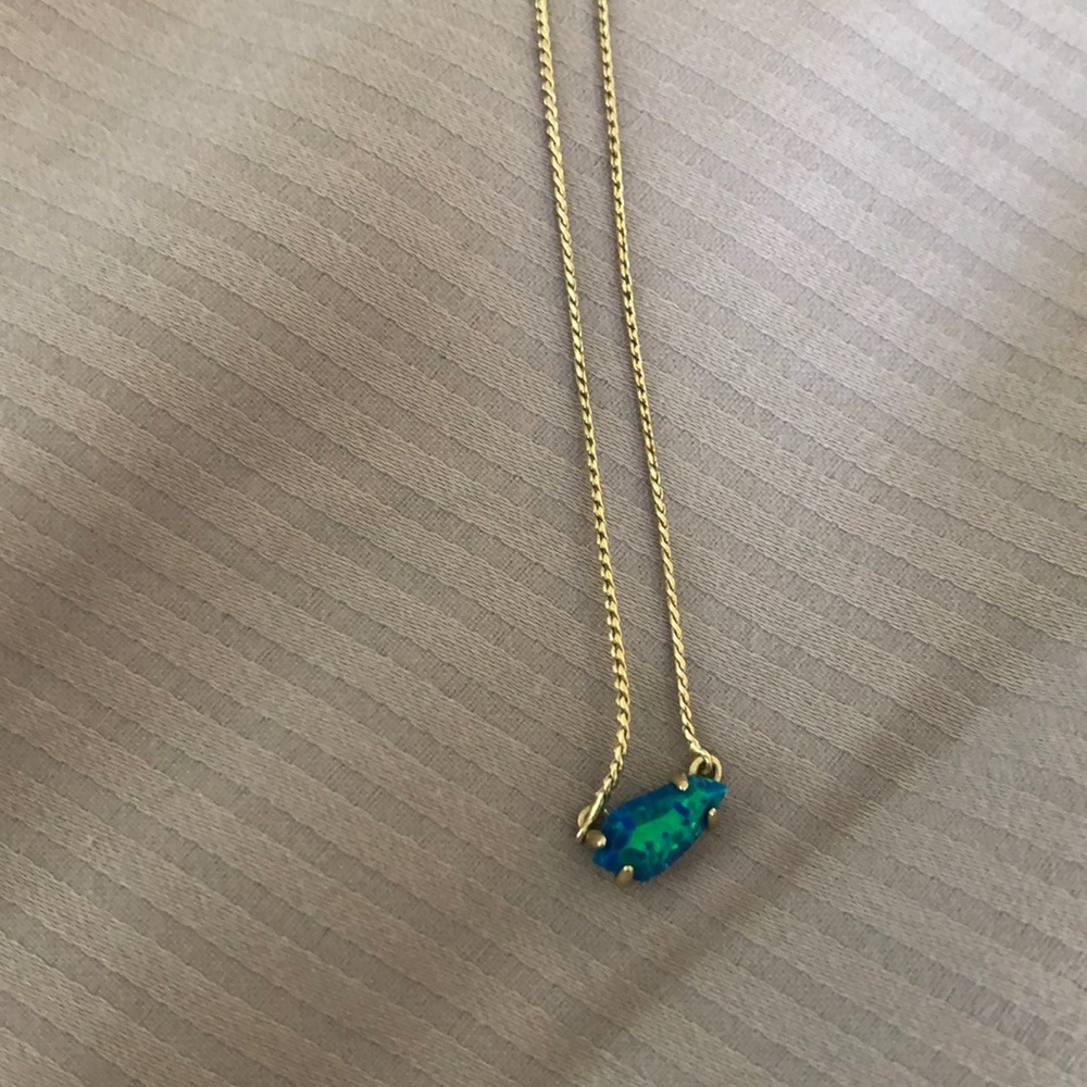 Blue opal and yellow gold Kendra Scott Necklace